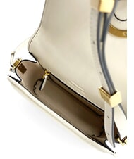 PINKO LOVE BOX Borsa mini in nappa con flap bianco seta-antique gold - Borse Donna - 5