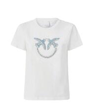 PINKO QUENTIN T-shirt con applicazione gioiello bianco-biancaneve - T-shirt e Top Donna - 4