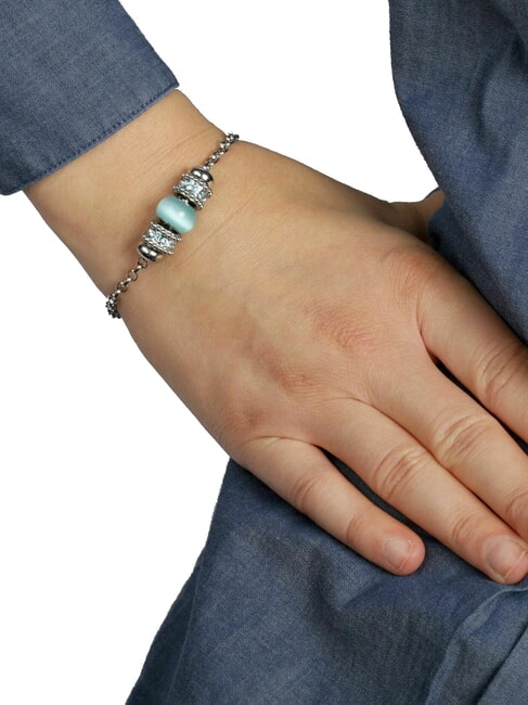 DROPS  Bracciale in acciaio con cristalli ACCIAIO - Bracciali Donna