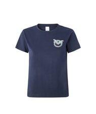 PINKO NAMBRONE  T-Shirt in cotone blu abisso - T-shirt e Top Donna - 4