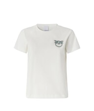 PINKO NAMBRONE  T-Shirt in cotone bianco-biancaneve - T-shirt e Top Donna - 4