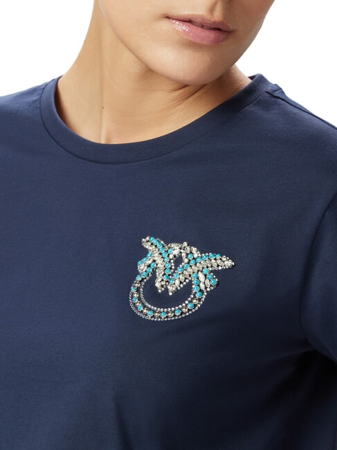 NAMBRONE  T-Shirt in cotone blu abisso - T-shirt e Top Donna