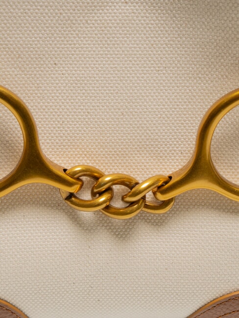 CECILIA Borsa a mano in canvas con tracolla CUOIO - Borse Donna