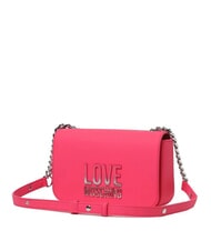 LOVE MOSCHINO LETTERING BICOLOR Borsa a tracolla fuxia - Borse Donna - 2