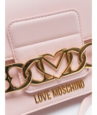 LOVE MOSCHINO HEART CHAIN Borsa a spalla rosa - Borse Donna - 3