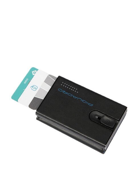 URBAN Portafoglio in pelle compatto con slider nero grigiongr - Portafogli Uomo