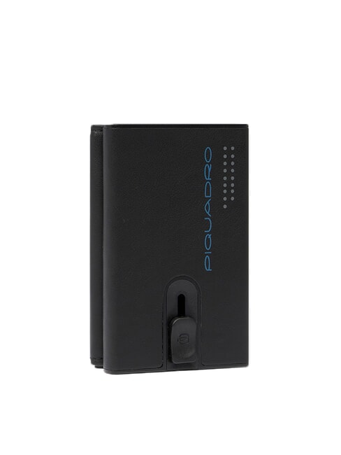 URBAN Portafoglio in pelle compatto con slider nero grigiongr - Portafogli Uomo