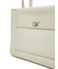 CALVIN KLEIN CK MEDIUM Shopper a spalla chalk - Borse Donna - 3