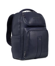PIQUADRO CARL Zaino porta PC 14", in pelle blu - Zaini da lavoro porta PC - 2