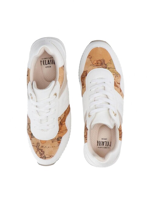 GEO JR Sneakers platform logo laterale Bianco/Geo Beige - Scarpe Donna