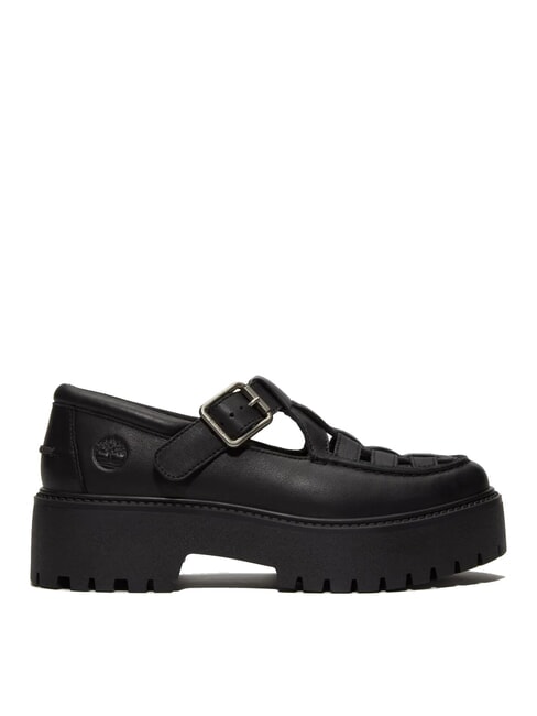 STONE STREET BUCKLE Scarpa platform in pelle black full grain - Scarpe Donna