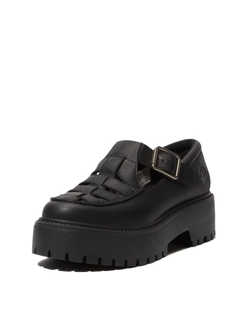 STONE STREET BUCKLE Scarpa platform in pelle black full grain - Scarpe Donna