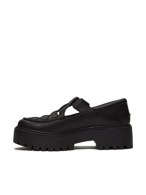 STONE STREET BUCKLE Scarpa platform in pelle black full grain - Scarpe Donna