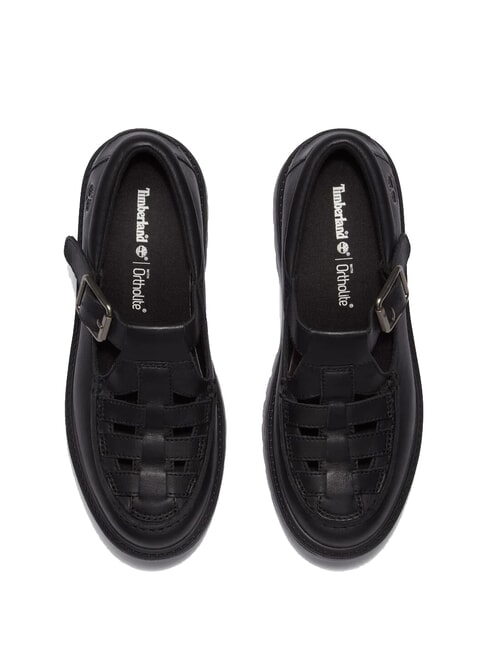 STONE STREET BUCKLE Scarpa platform in pelle black full grain - Scarpe Donna