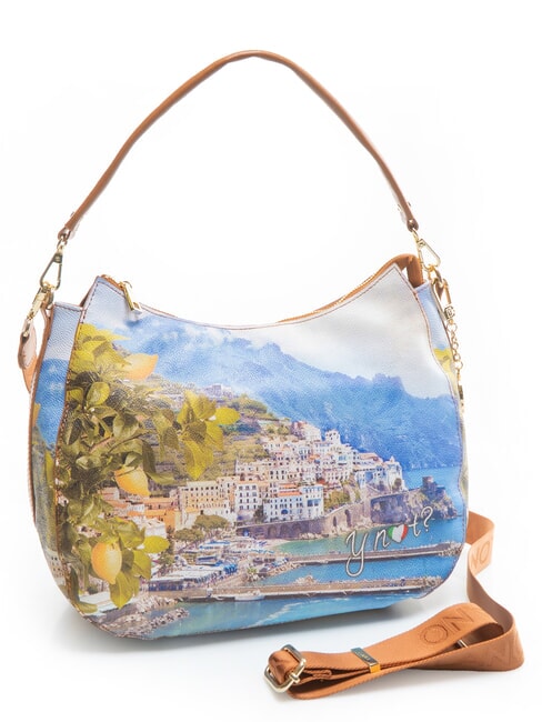 YESBAG  Borsa stampata, a spalla lemon coast - Borse Donna