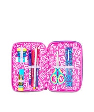 SJGANG TINYPATCH GIRL Astuccio 3 zip completo di kit scuola CANDY FUXIA - Astucci e Accessori - 3