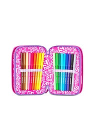 SJGANG TINYPATCH GIRL Astuccio 3 zip completo di kit scuola CANDY FUXIA - Astucci e Accessori - 4