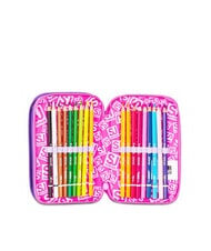 SJGANG TINYPATCH GIRL Astuccio 3 zip completo di kit scuola CANDY FUXIA - Astucci e Accessori - 5