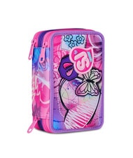 SJGANG TINYPATCH GIRL Astuccio 3 zip completo di kit scuola CANDY FUXIA - Astucci e Accessori - 6