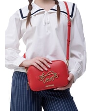 LOVE MOSCHINO CURSIVE LOGO Borsa camera case a tracolla ROSSO - Borse Donna - 5