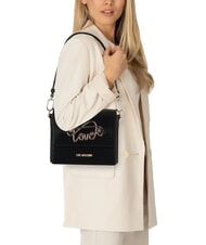 LOVE MOSCHINO CURSIVE LOGO Borsa a spalla con tracolla Nero - Borse Donna - 6