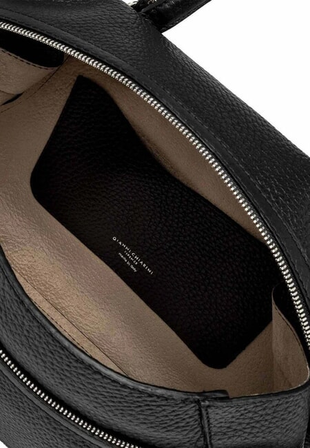 GILDA Borsa a spalla in pelle martellata Nero - Borse Donna