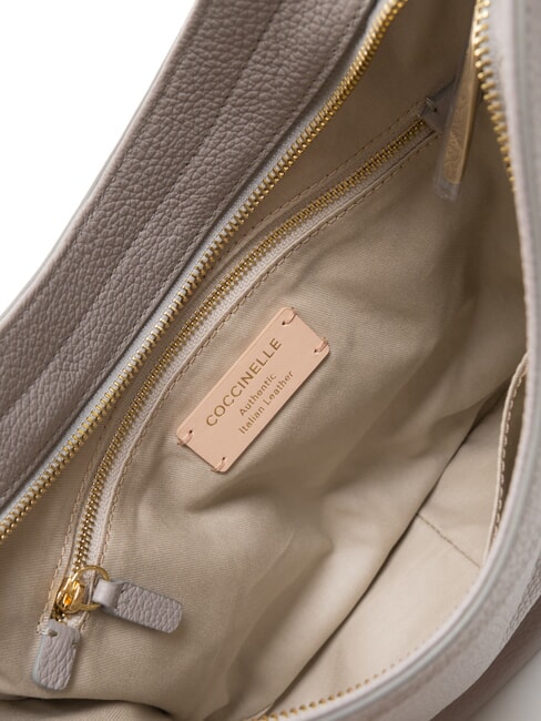 ALPHA Borsa sottospalla in pelle martellata light grey - Borse Donna