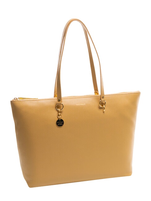ALPHA Borsa shopping in pelle martellata fresh beige - Borse Donna