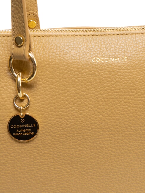 ALPHA Borsa shopping in pelle martellata fresh beige - Borse Donna