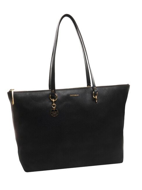 ALPHA Borsa shopping in pelle martellata Nero - Borse Donna