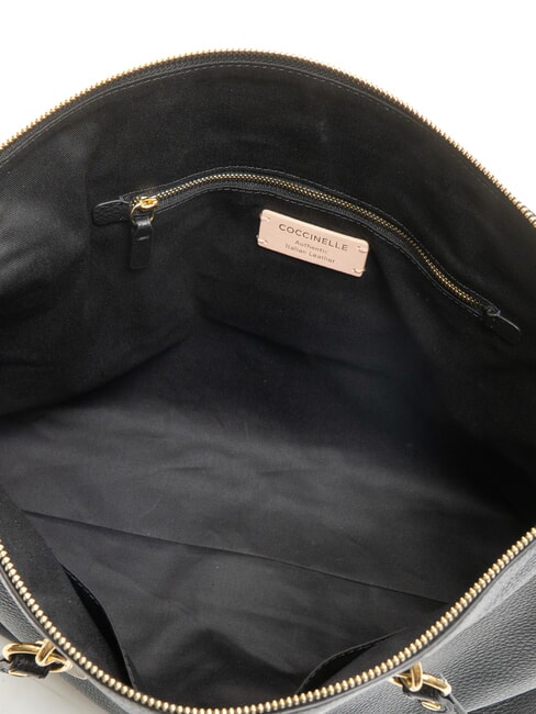 ALPHA Borsa shopping in pelle martellata Nero - Borse Donna