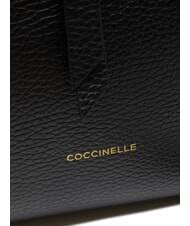 COCCINELLE ALBA Borsa tote in pelle martellata Nero - Borse Donna - 6