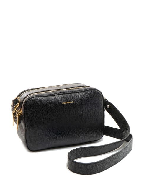 ALPHA Borsa camera case in pelle martellata Nero - Borse Donna
