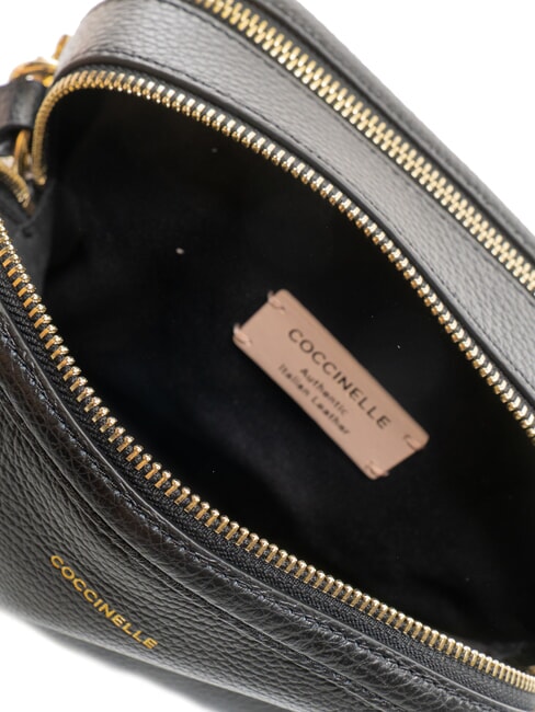 ALPHA Borsa camera case in pelle martellata Nero - Borse Donna