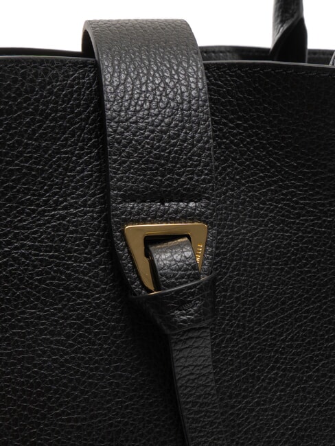 ALBA Borsa a spalla in pelle martellata Nero - Borse Donna