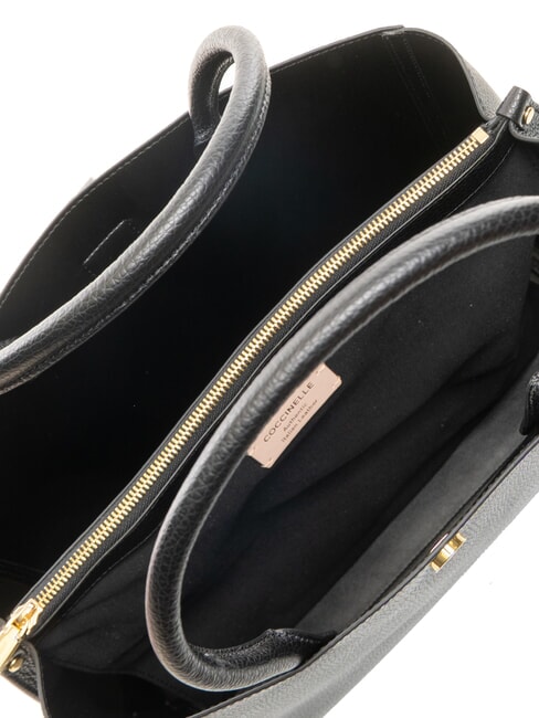 ALBA Borsa a spalla in pelle martellata Nero - Borse Donna