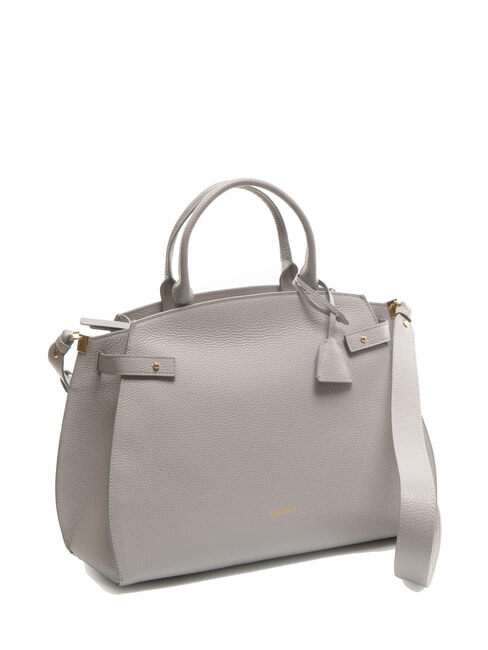 KLICHE Borsa a mano in pelle martellata light grey - Borse Donna