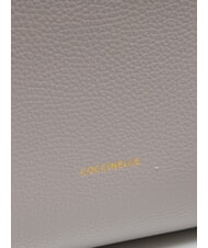 COCCINELLE KLICHE Borsa a mano in pelle martellata light grey - Borse Donna - 5
