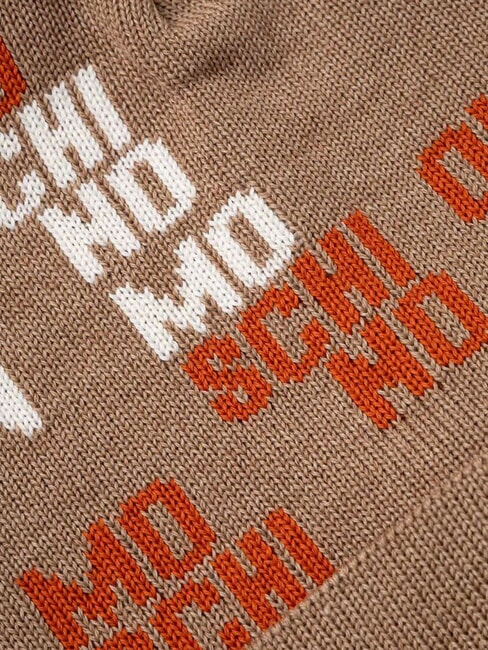 LOGO BICOLOR Berretto con risvolto beige - Cappelli