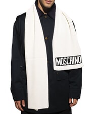MOSCHINO LOGO Sciarpa a costine panna - Sciarpe - 2