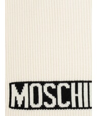 MOSCHINO LOGO Sciarpa a costine panna - Sciarpe - 3