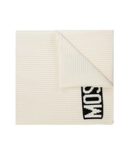 MOSCHINO LOGO Sciarpa a costine panna - Sciarpe - 4