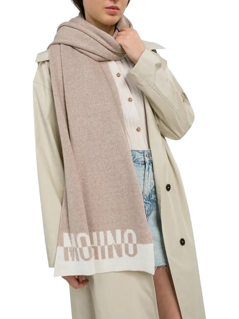 BICOLOR Sciarpa con logo beige - Sciarpe