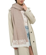MOSCHINO BICOLOR Sciarpa con logo beige - Sciarpe - 2