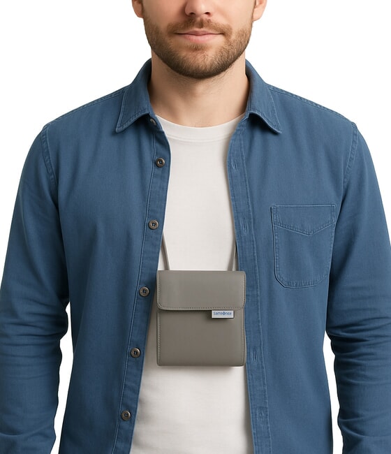 GLOBAL TRAVEL  Portafoglio antifurto da collo per viaggiare in sicurezza ECLIPSEGREY - Accessori Viaggio