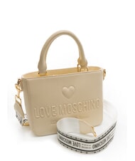 LOVE MOSCHINO MADE WITH LOVE Mini Bag a mano, con tracolla avorio - Borse Donna - 2