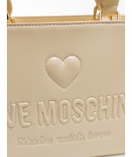 LOVE MOSCHINO MADE WITH LOVE Mini Bag a mano, con tracolla avorio - Borse Donna - 4