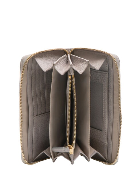 VOILE Portafoglio grande zip around in pelle light grey - Portafogli Donna