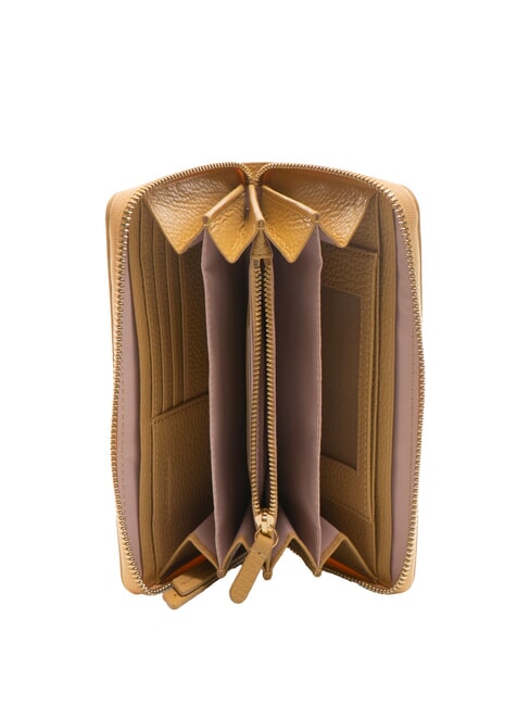 VOILE Portafoglio grande zip around in pelle fresh beige - Portafogli Donna