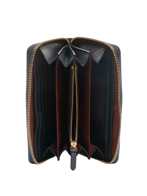 VOILE Portafoglio grande zip around in pelle midnight blue - Portafogli Donna